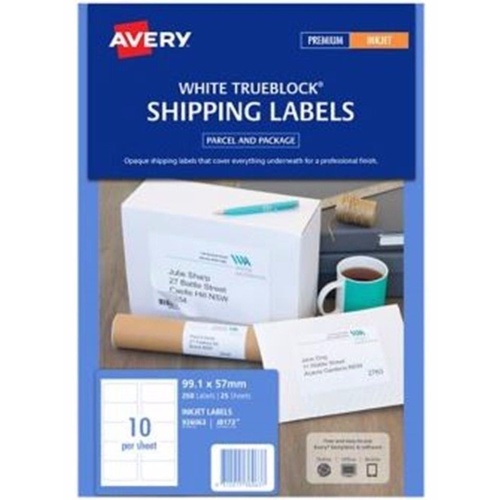 Avery J8173 Inkjet Address Labels White 10 Per Page 25 Pack - 936063