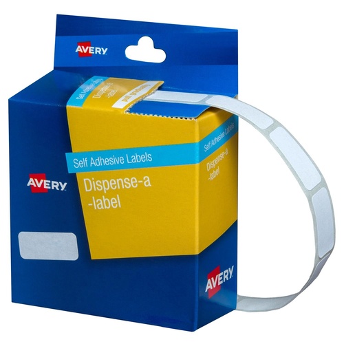 Avery Dispenser Labels White 10X24mm (1200Labels) - 937206