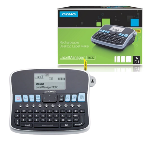 DYMO Label Manager 360D All Purpose Label Maker Rechargeable With Large Display & QWERTY Key