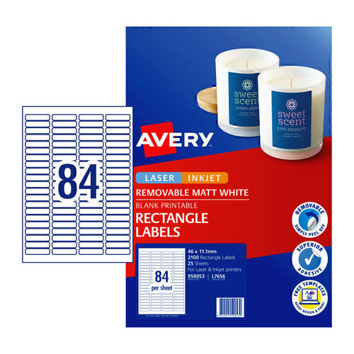 Avery L7656rev Laser Label 35mm Slide 84 Per Page 25 Pack - 959053