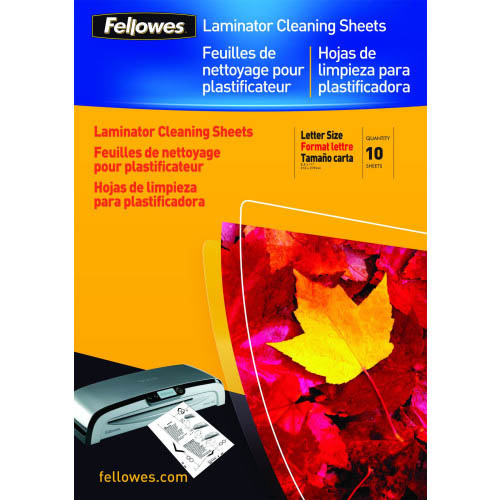 Fellowes Laminating Laminator Carrier Cleaning Sheets Letted Size - 10 Sheets