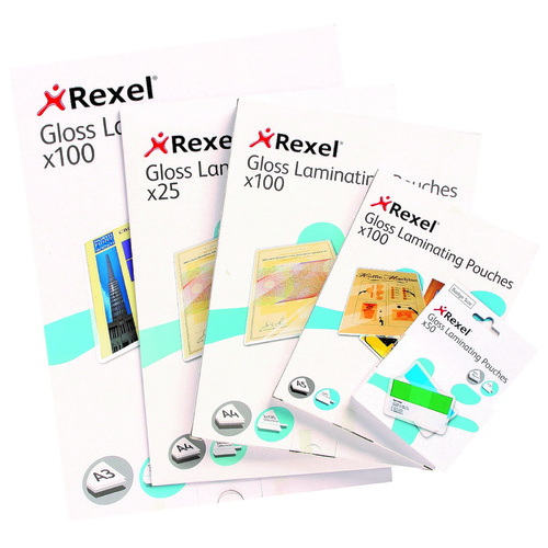 Rexel A4 Laminating Pouches Clear 75 Micron - 25 Pack