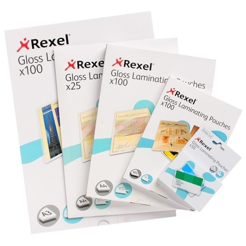 Rexel A4 Laminating Pouches Premium Gloss 360 Micron ( 2 X 180 ) - 25 Pack