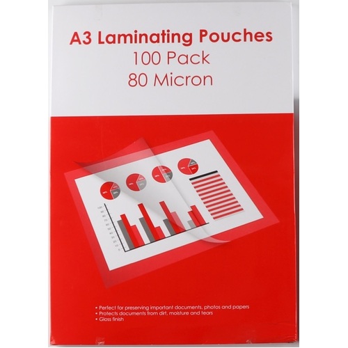 Stat A3 Laminating Pouches 80 Micron - 100 Pack