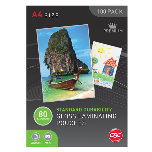 GBC A4 Laminating Pouches Signature 80 micron - 100 Pack