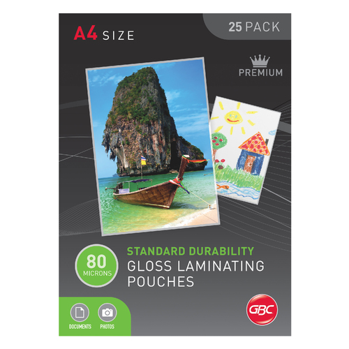 GBC Signature Laminating Pouches A4 80 Micron Gloss - 25 Pack