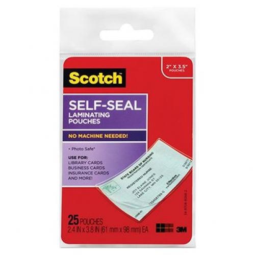 Scotch Self laminating Business Card Pockets 25 Pack - LS851