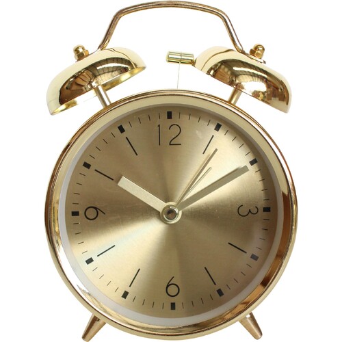 Kent Alarm Clock Metal & Glass Gold