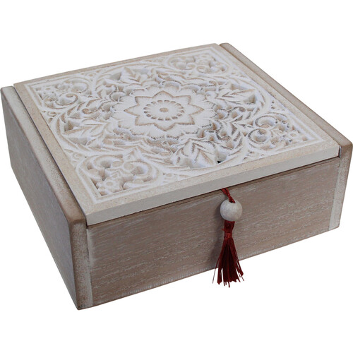 Wooden Box With Mandala Carving