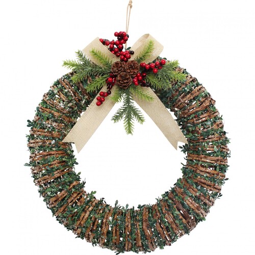 Christmas Wreath Topiary With Lights Xmas  Decoration