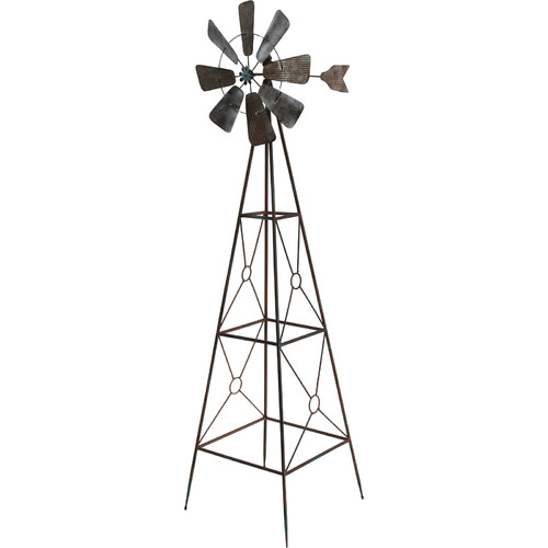 Metal Standing Garden Windmill - 115cm