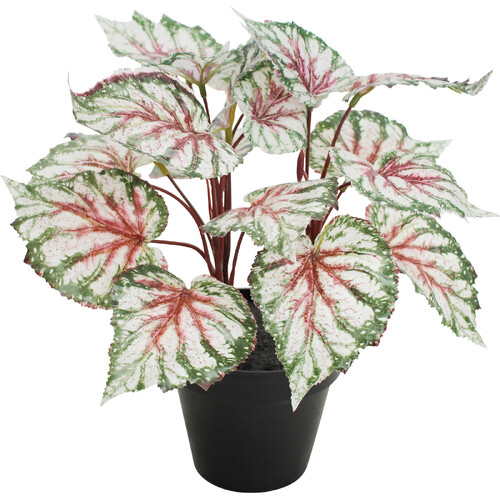 Artificial Faux Begonia Plant Green