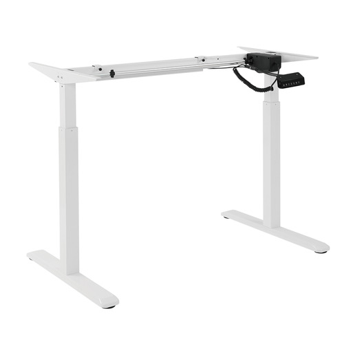 Brateck 2-Stage Single Motor Electric Sit-Stand Desk Frame - White