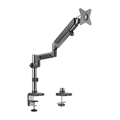 Brateck Single Monitor Pole-Mounted Epic Gas Spring Monitor Arm Fit Most 17"-32" Monitors, Up to 9kg per screen