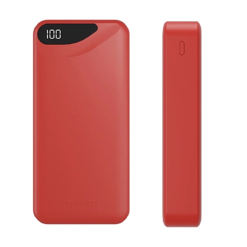 Cygnett ChargeUp Boost 3rd Generation 3 Port 20,000 mAh Power Bank - Red