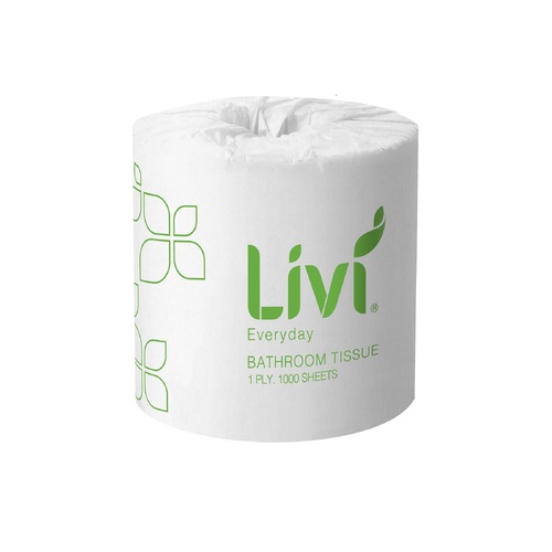 Livi Basics Toilet Tissue 1ply 1000 Sheets Per Roll 48 Rolls - 7007