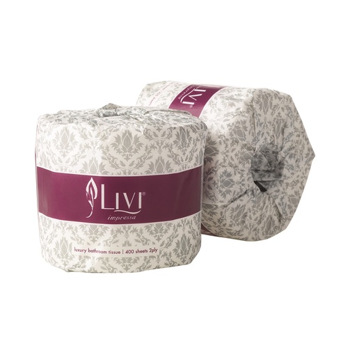 Livi Impressa Toilet Tissue 2ply 400 Sheets Per Roll (Core Scented) 48 Rolls - 3007 