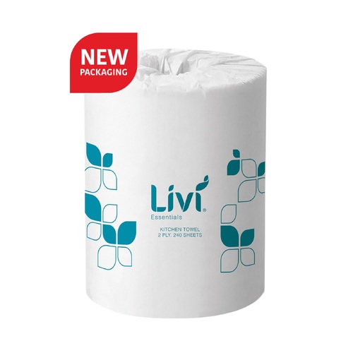 Livi Essentials Hand Towel Extra Large 1ply 100 Sheet Roll 24 Rolls - 1401