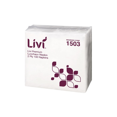 Livi Premium Luncheon Napkins 2Ply 100 Sheets 20 Pack - 1503