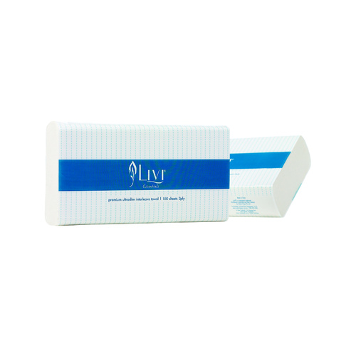 Livi Essentials Bathroom Paper Towel Ultraslim 2ply 150 Sheets 16 Pack - 1415