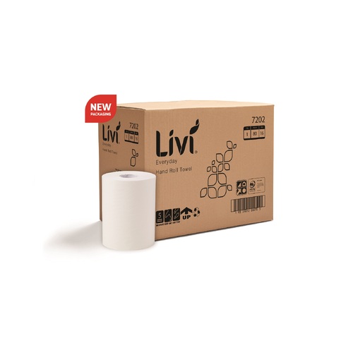 Livi Basics Hand Towel 1Ply 80m Roll 16 Pack - 7202