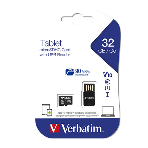 Verbatim 32GB Micro SDHC Memory Card With USB Reader- 44059