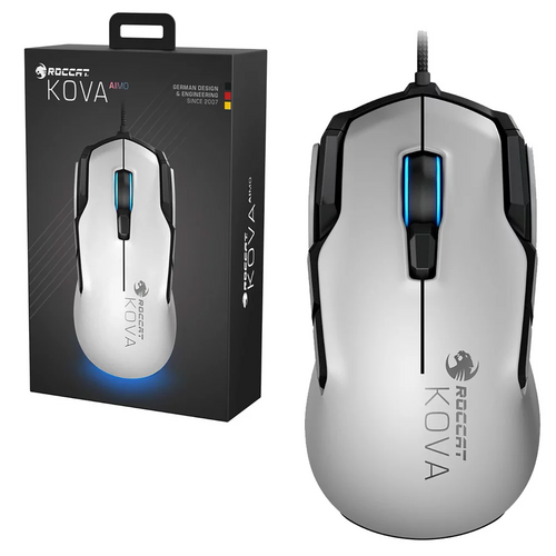 Roccat Kova AIMO Black RGB Wired Gaming Mouse - White