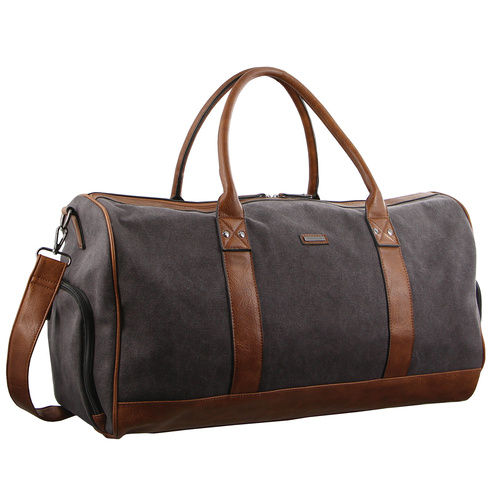 Pierre Cardin Urban Canvas Overnight Duffle Bag - Black