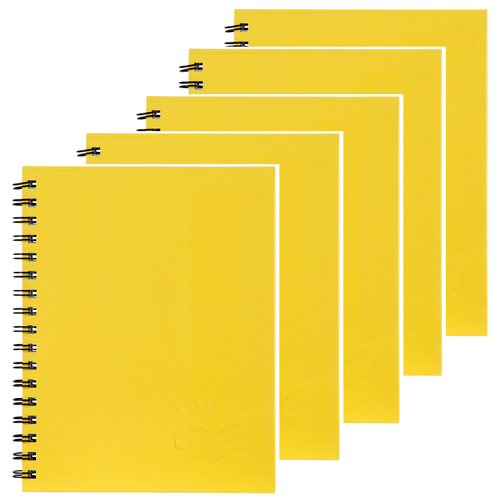 Spirax 511 A5 Hardcover Notebook Side Opening 5 PACK - Yellow