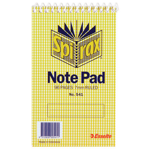 Spirax 541 Pocket Notebook 96 Pages, Top Opening Spiral 55241 - 10 Pack