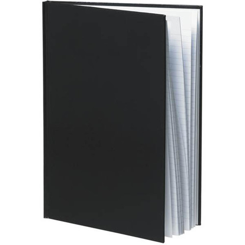 Cumberland A4 Leathergrain Hard Cover Case Bound Notebook 192 Pages BLACK - 510125