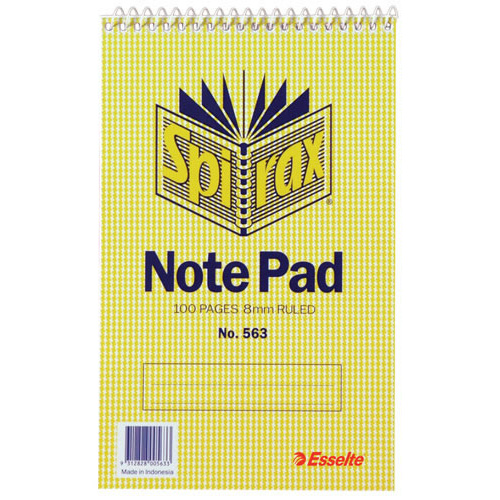 Spirax 563 Note Pad 100 Pages