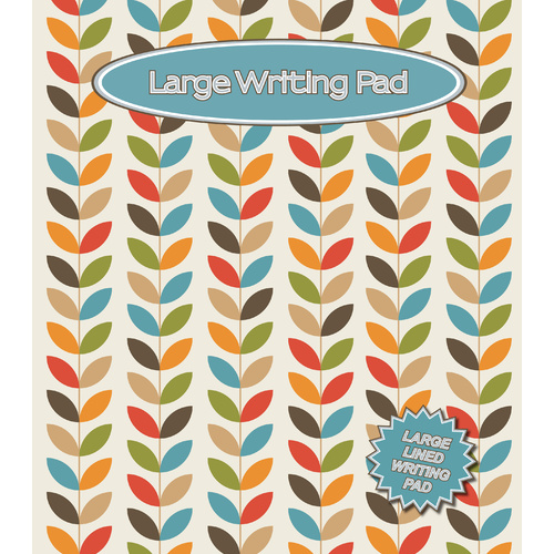 Ozcorp Writing Pad 50 Sheet 24 x 21cm With large Lines - Leave Pattern