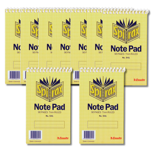 Spirax 541 Spiral Note Pad Notebook 96 Pages Top Opening - 85410 - 40 Pack
