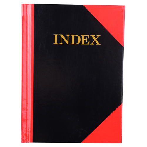 Cumberland A6 A-Z INDEX Notebook Hard Cover 100 Leaf Red & Black - 43129