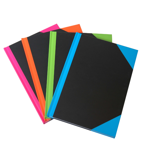 Cumberland A5 Hard Cover Case Bound Notebook 192 Pages | Assorted Colours | 4 PACK |3004