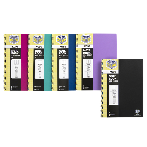 Spirax Kode Notebook A4 Side Opening 120 Pages  - Assorted