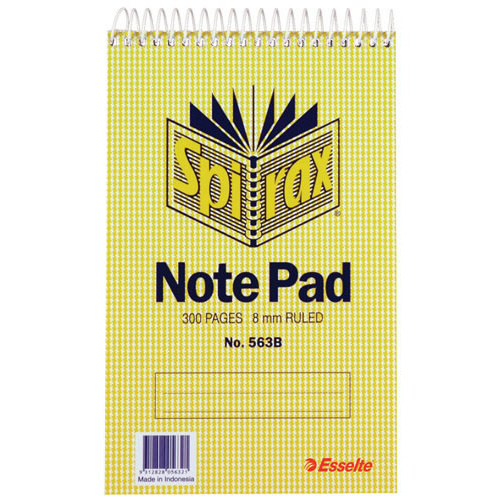 Spirax 563B Note Pad 300 Pages Top Opening Reporters Notebook - 56050