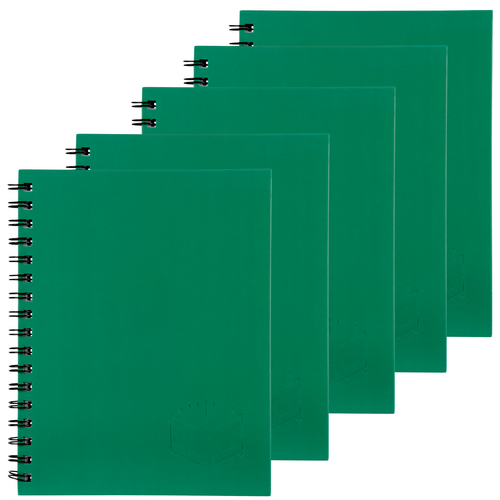 Spirax 511 A5 Hardcover Side Opening Notebook 5 PACK - Green