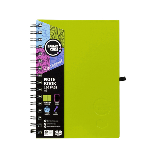 Spirax Kode 511 A5 Hardcover Side Opening Notebook 5 PACK - Assorted