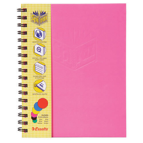 Spirax 511 A5 Hardcover Side Opening Notebook - Pink