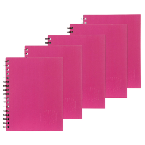 Spirax 511 A5 Hardcover Side Opening Notebook 5 PACK - Pink