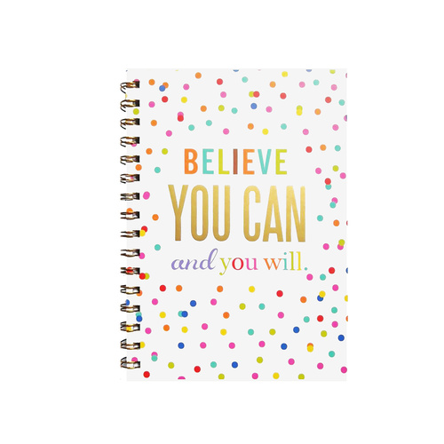 Profile A5 Spiral Hardcover Notebook 160 Pages - Believe You Can