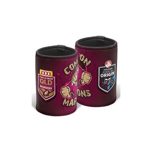 State Of Origin QLD Logo Fits 375ml Stubby Holder Can Cooler