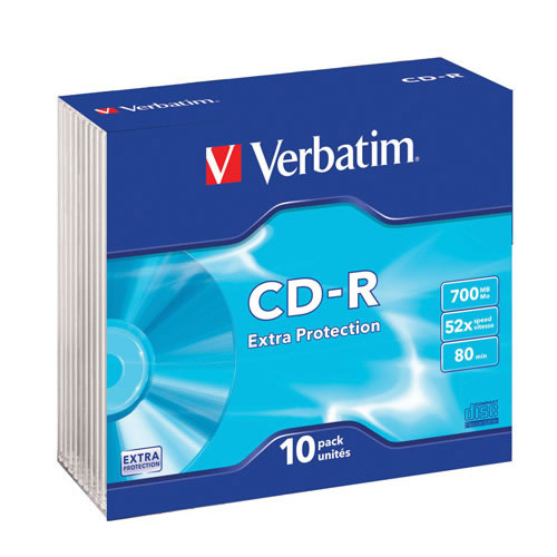 Verbatim CD-R 700MB 52x High Speed Slim Case 94935 - 10 Pack