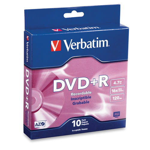 Verbatim DVD+R 120 Min 8 X 4.7GB Blank Disc - 10 Pack