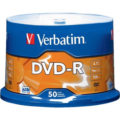 Verbatim DVD-R 4.7GB Spindle 16X 95101 - 50 Pack