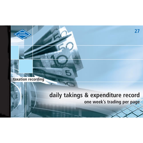 Zions Daily Takings & Expenditure Record Book 205 x 355mm - No. 27