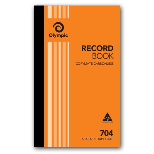 Olympic 704 Record Book Carbonless Duplicate 200x125mm - 140857