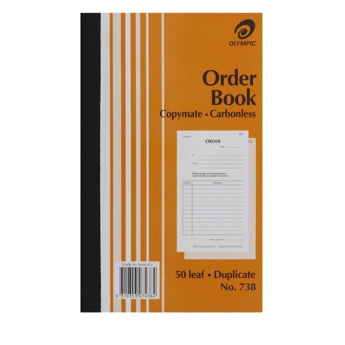 Olympic 738 Order Book Carbonless Duplicates 125 x 200mm - 140862